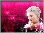 Marie Antoinette, Kirsten Dunst, fryzura, różowe, tło