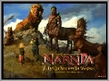 The Chronicles Of Narnia, lew, dzieci, napis, centaur