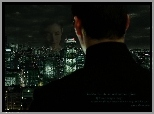 Matrix, miasto, wieżowce, kobieta, mężczyzna