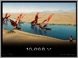 10000 Bc, żagle, rzeka, pustynia