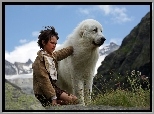 Dziecko, Félix Bossuet, Pirenejski pies górski, Łąka, Góry, Alpy