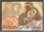 róża, napis, Phantom Of The Opera, Emmy Rossum, Gerard Butler