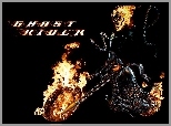 Ghost Rider, motocykl, płonie, łańcuchy