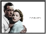 Casablanca, Humphrey Bogart, Ingrid Bergman, białe, tło