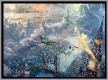 Thomas Kinkade, Disney, Piotruś Pan, Peter Pan, Londyn, Nibylandia