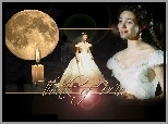 Phantom Of The Opera, Emmy Rossum, biała, suknia, księżyc