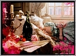 Marie Antoinette, kobieta, łóżko, świecznik, pokój