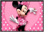 Różowe, Tło, Myszka Minnie