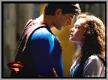 Superman Returns, Brandon Routh, Kate Bosworth, logo, zbliżenie