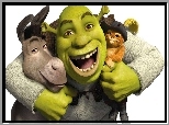 Shrek, Osioł, Kapelusz, Uśmiech, Przyjaźń