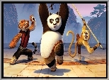 Kung Fu Panda, Taniec, Panda, Tygrys, Małpa