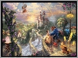 Obraz, Thomas Kinkade, Piękna i Bestia, Beauty and the Beast, Bajka