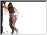 białe, tło, mur, Piraci Z Karaibów, Johnny Depp