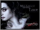 Sweeney Todd, Helena Bonham Carter, makijaż, twarz, napis