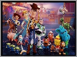 Film animowany, Toy Story 4, Postacie, Chudy, Buzz Astral, Bo Peep, Forky, Ducky, Bonnie, Gabby Gabby, Bunny, Pan Bulwa, Duke Caboom, Laleczka, Kosmici, Cienk, Buttercup