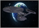 Serial, Star Trek, Ziemia, Statek kosmiczny Enterprise NCC-1701, Kosmos, Gwiazdy