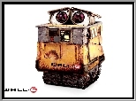 Wall E, smutne, oczy, schowany