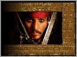 Piraci Z Karaibów, napisy, twarz, Johnny Depp