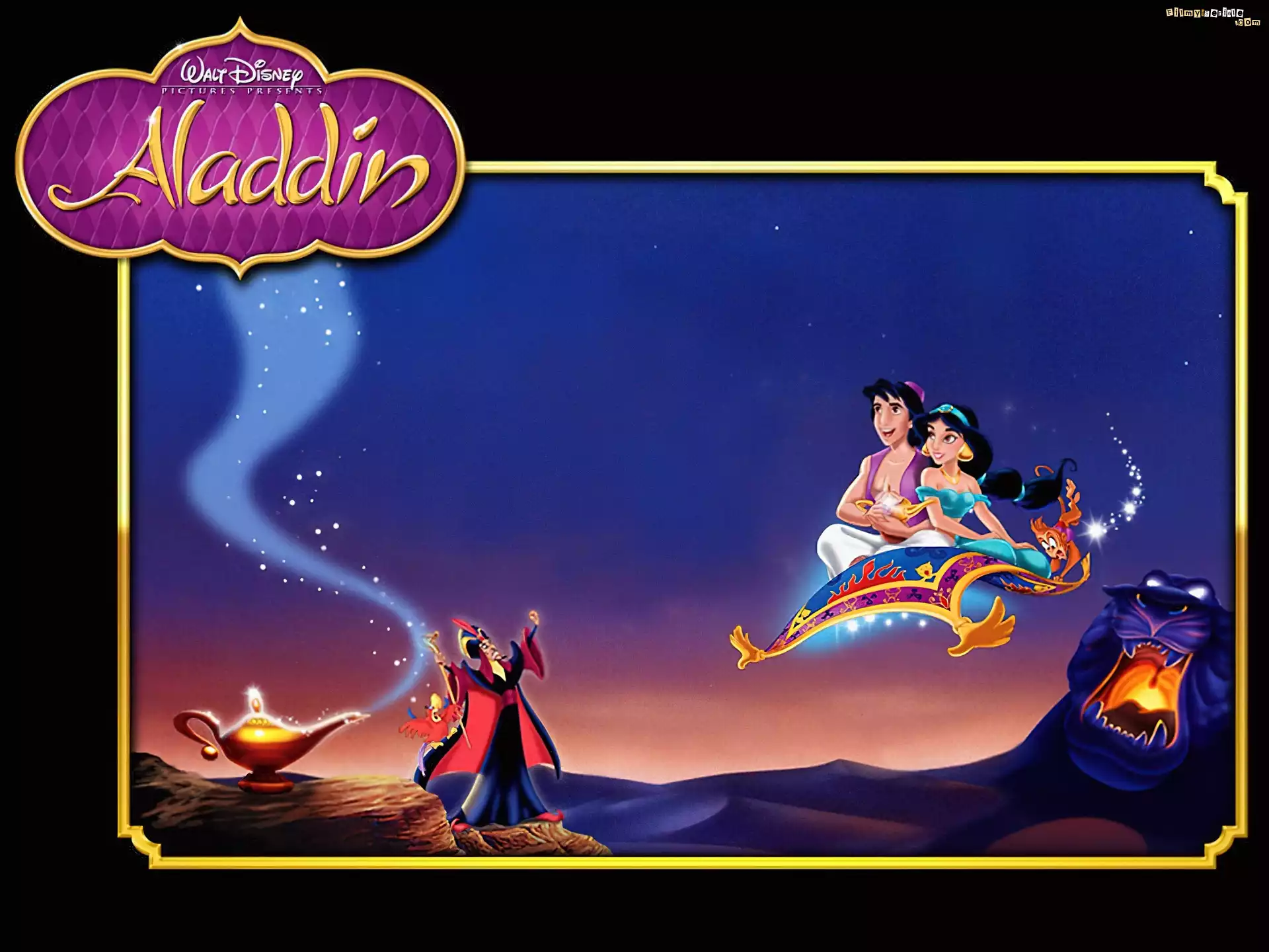 Aladyn, Aladdin, Jasmina, LatajÄ…cy dywan, Lampa