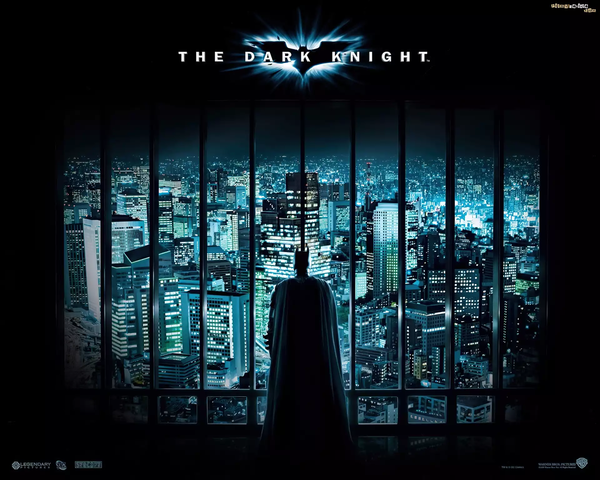 Batman Dark Knight, wieżowce, kraty, batman