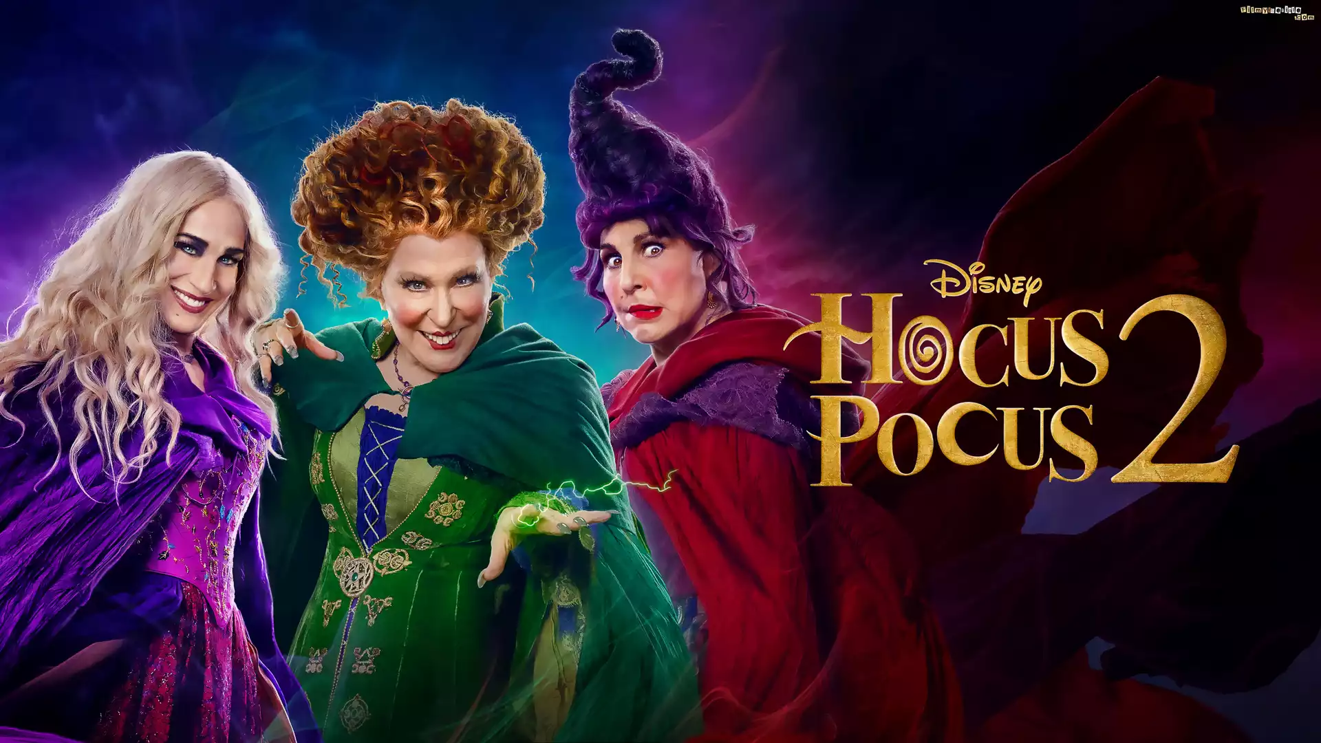 Film, Hocus Pocus 2, Aktorki, Sarah Jessica Parker, Bette Midler, Kathy Najimy, Czarownice, Plakat