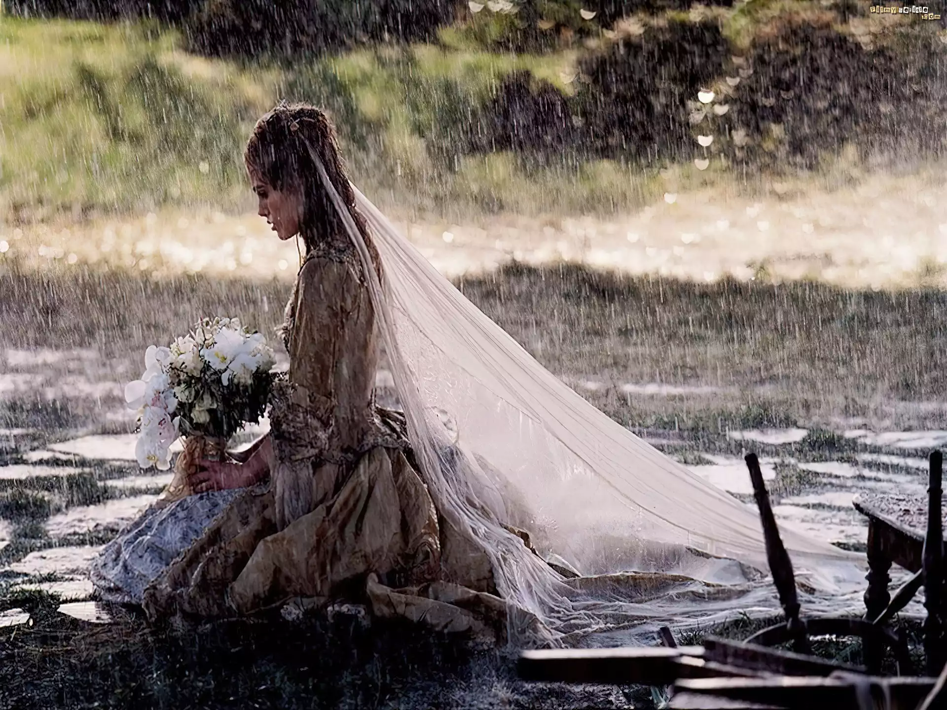 piraci_z_karaibow_2, deszcz, welon, Keira Knightley, bukiet