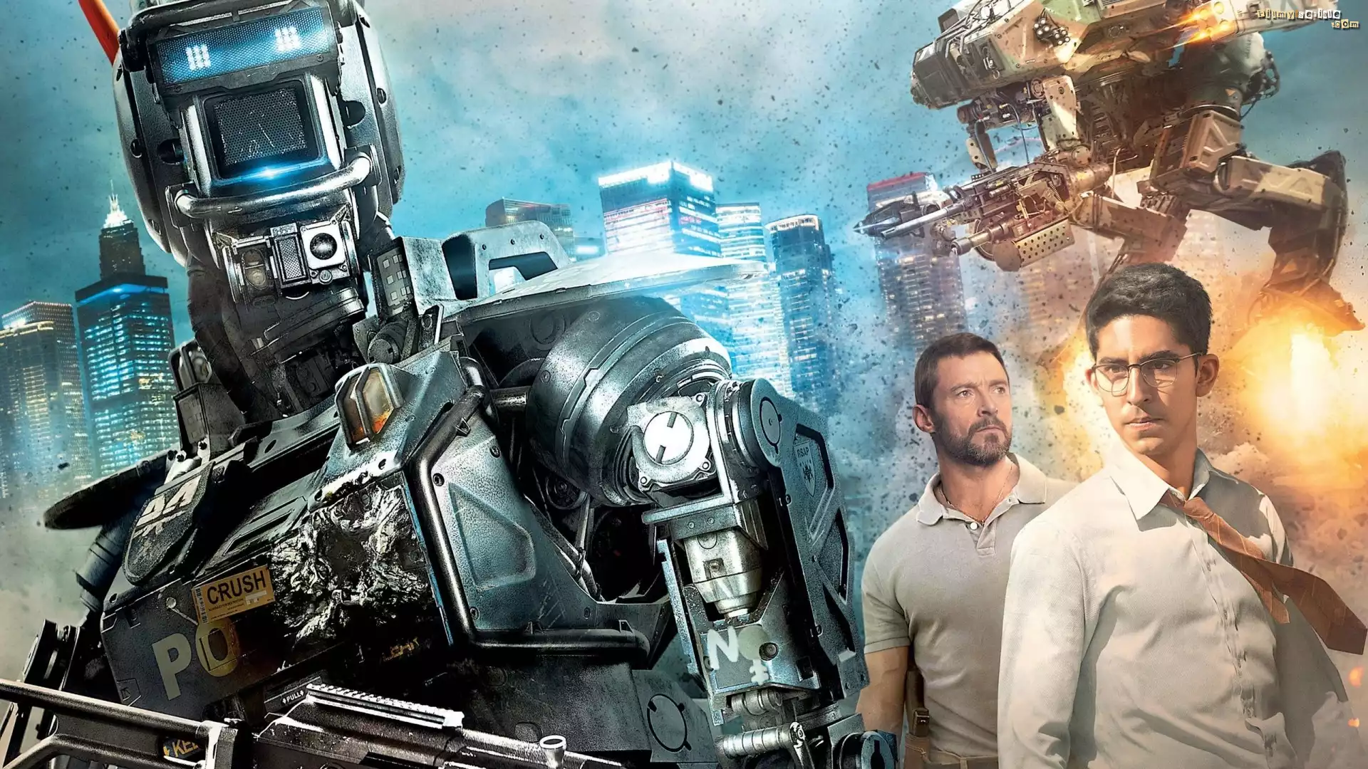 Film, Chappie, Robot, Aktorzy, Hugh Jackman, Dev Patel