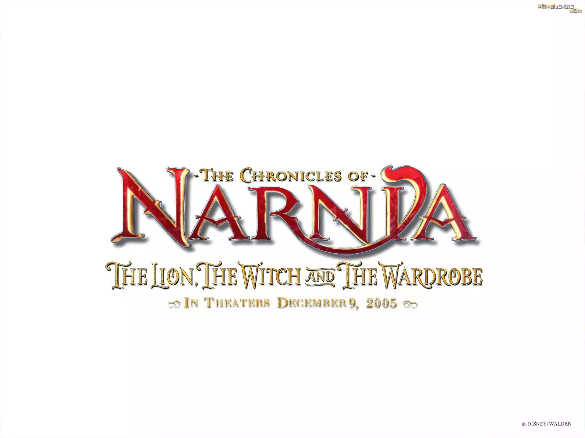 The Chronicles Of Narnia, białe tło, napis