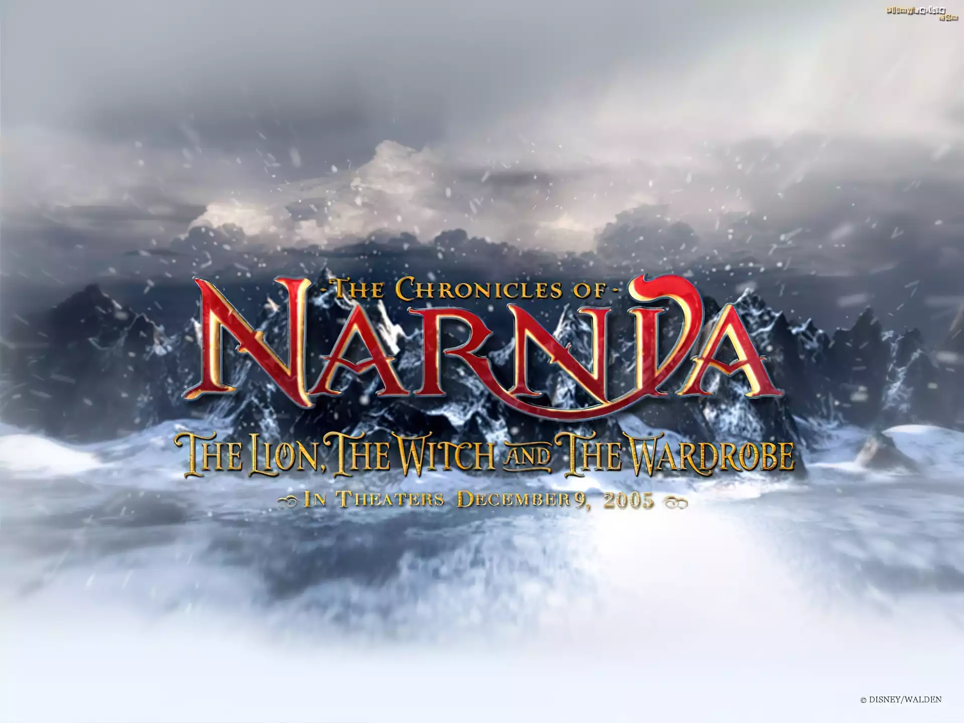 The Chronicles Of Narnia, śnieg, góry, napis