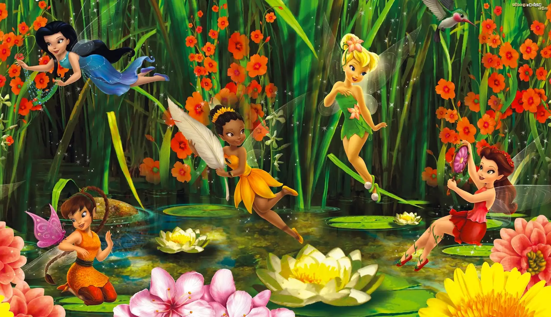 Bajka, Dzwoneczek, Tinker Bell, Wróżki, Mgiełka, Dzwoneczek, Jelonka, Iskierka, Różyczka