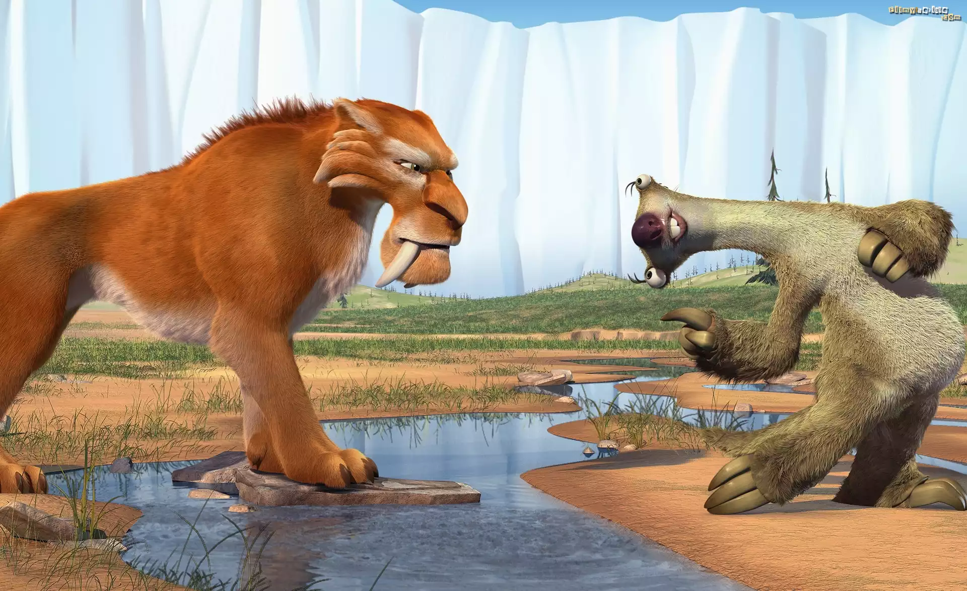 Epoka lodowcowa 2, Ice Age, Leniwiec, Tygrys
