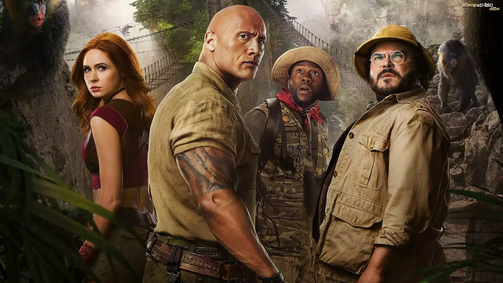 Film, Jumanji Następny Poziom, Jumanji The Next Level, Aktor, Dwayne Johnson, Aktorka, Karen Gillan, Kevin Hart, Jack Black