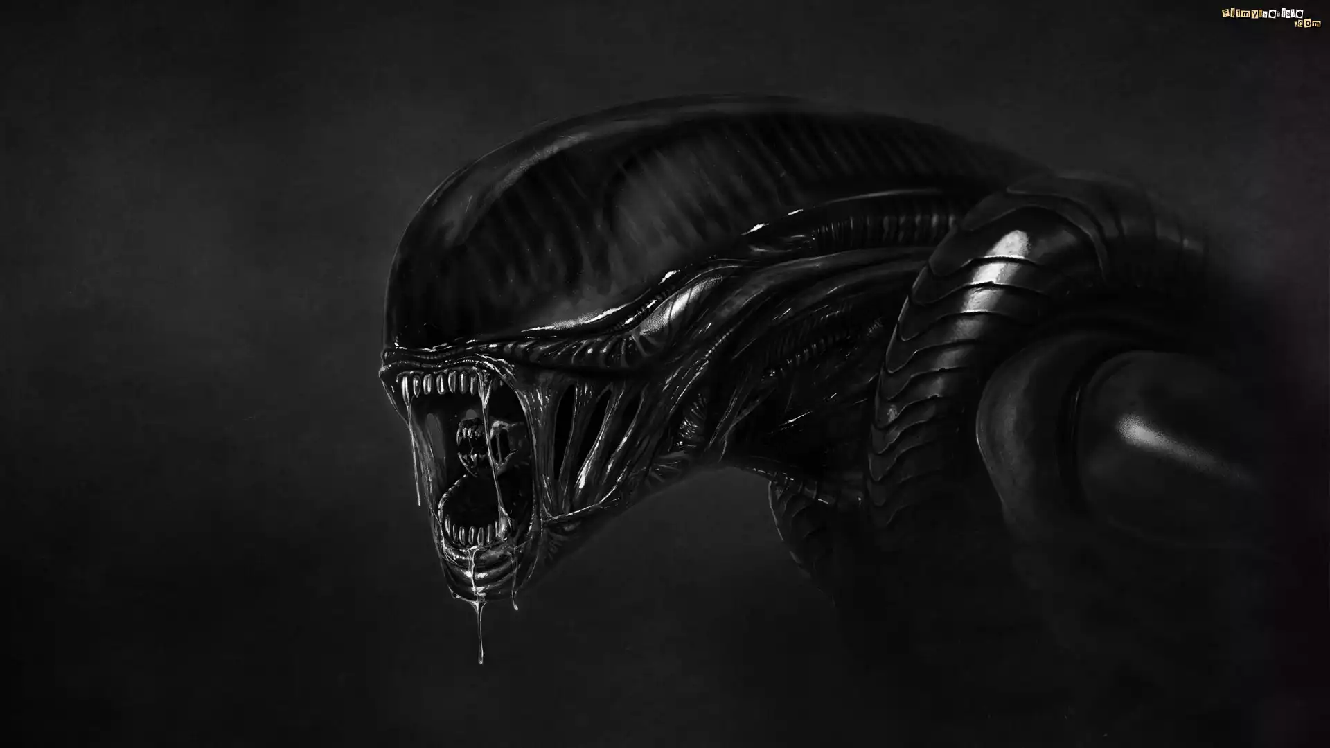 Grafika, Czarno-białe, Alien, Obcy, Film