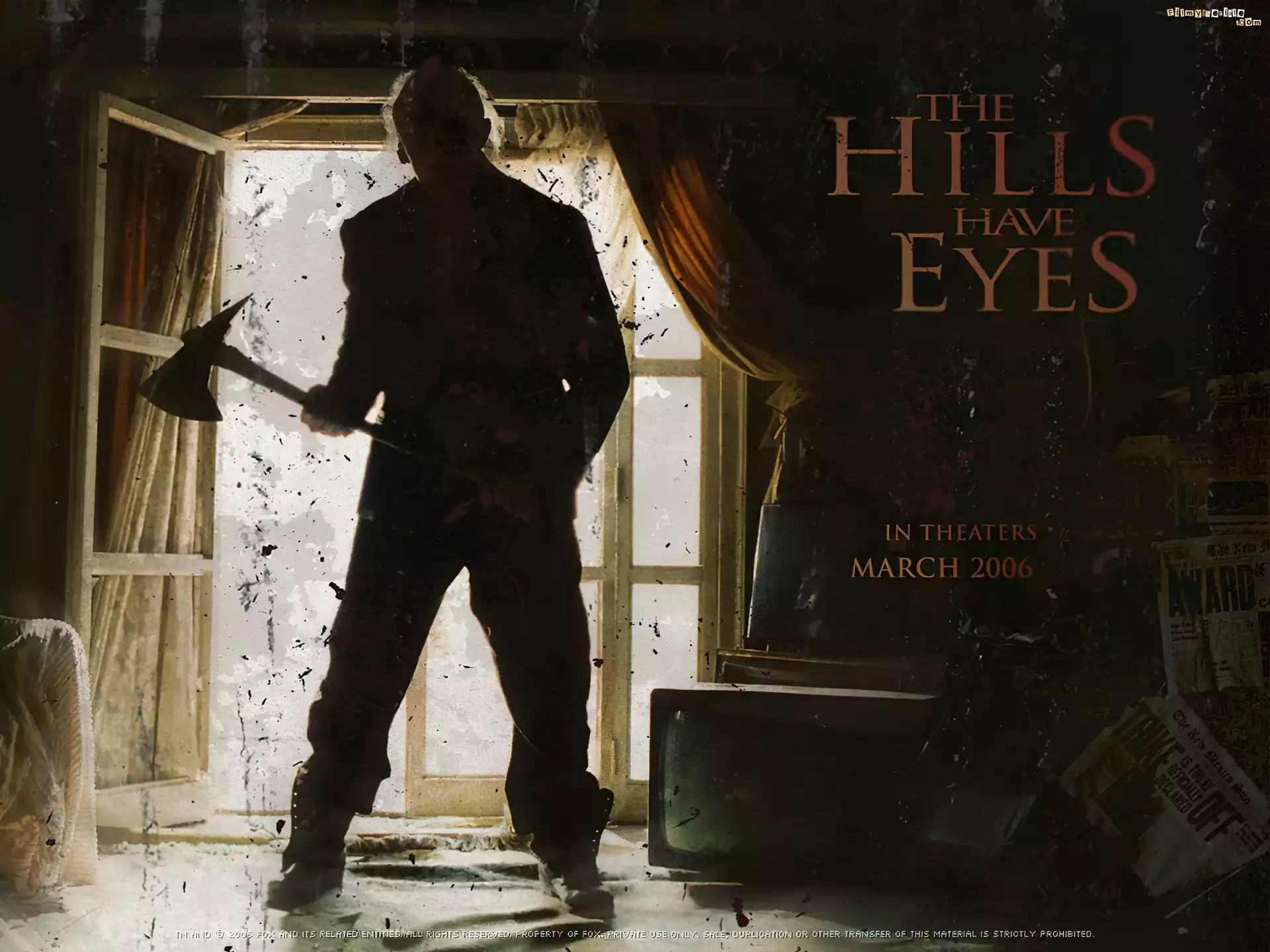 The Hills Have Eyes, dziadek, siekiera, okno, pokój