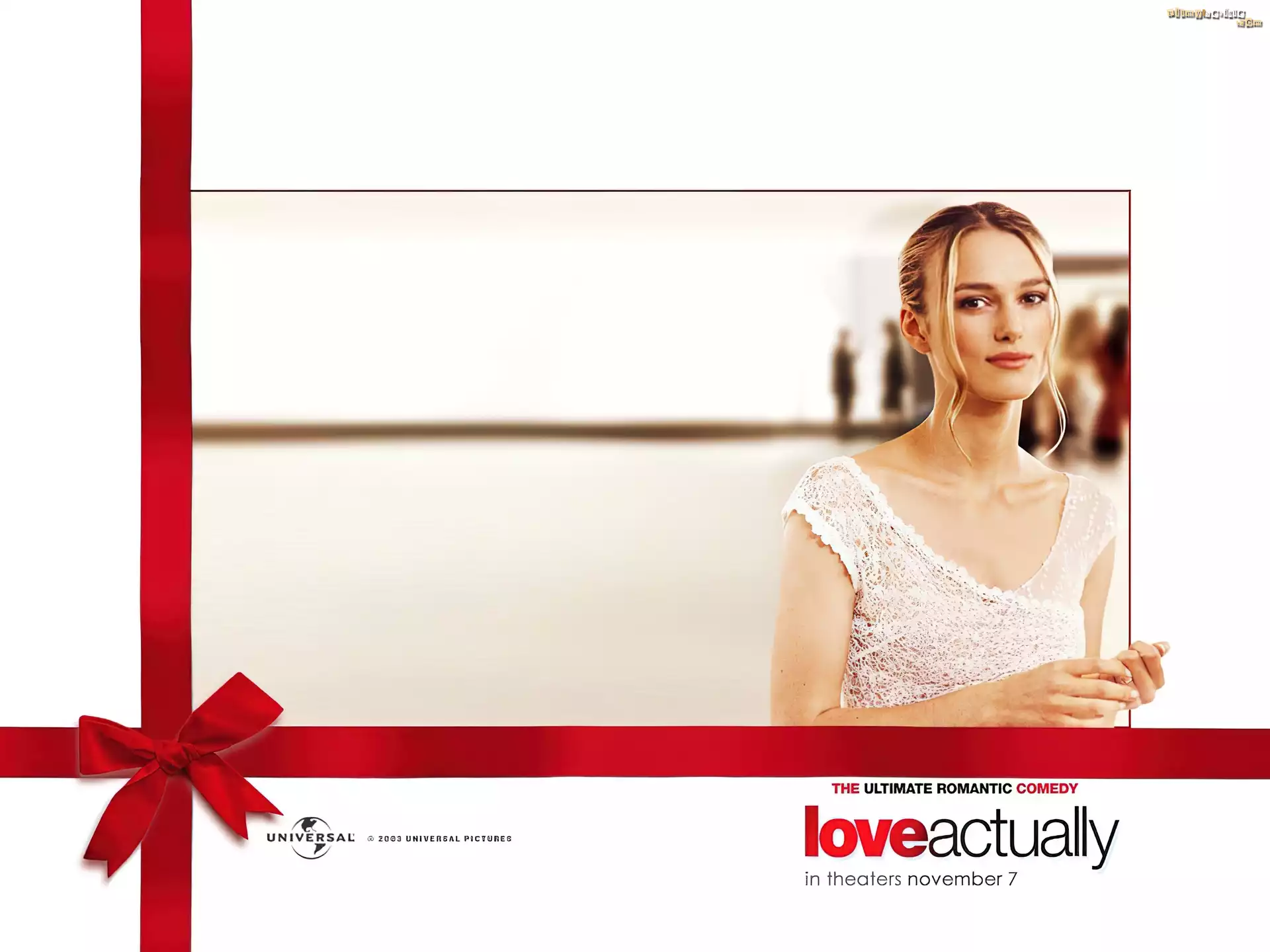 Love Actually, Keira Knightley, biała, sukienka