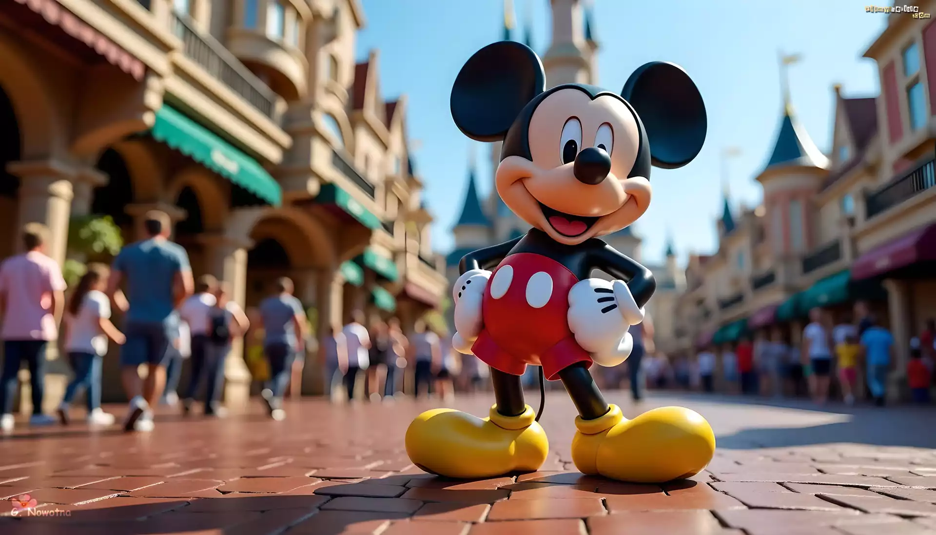 Myszka, Miki, Ulica, Grafika, Disneyland