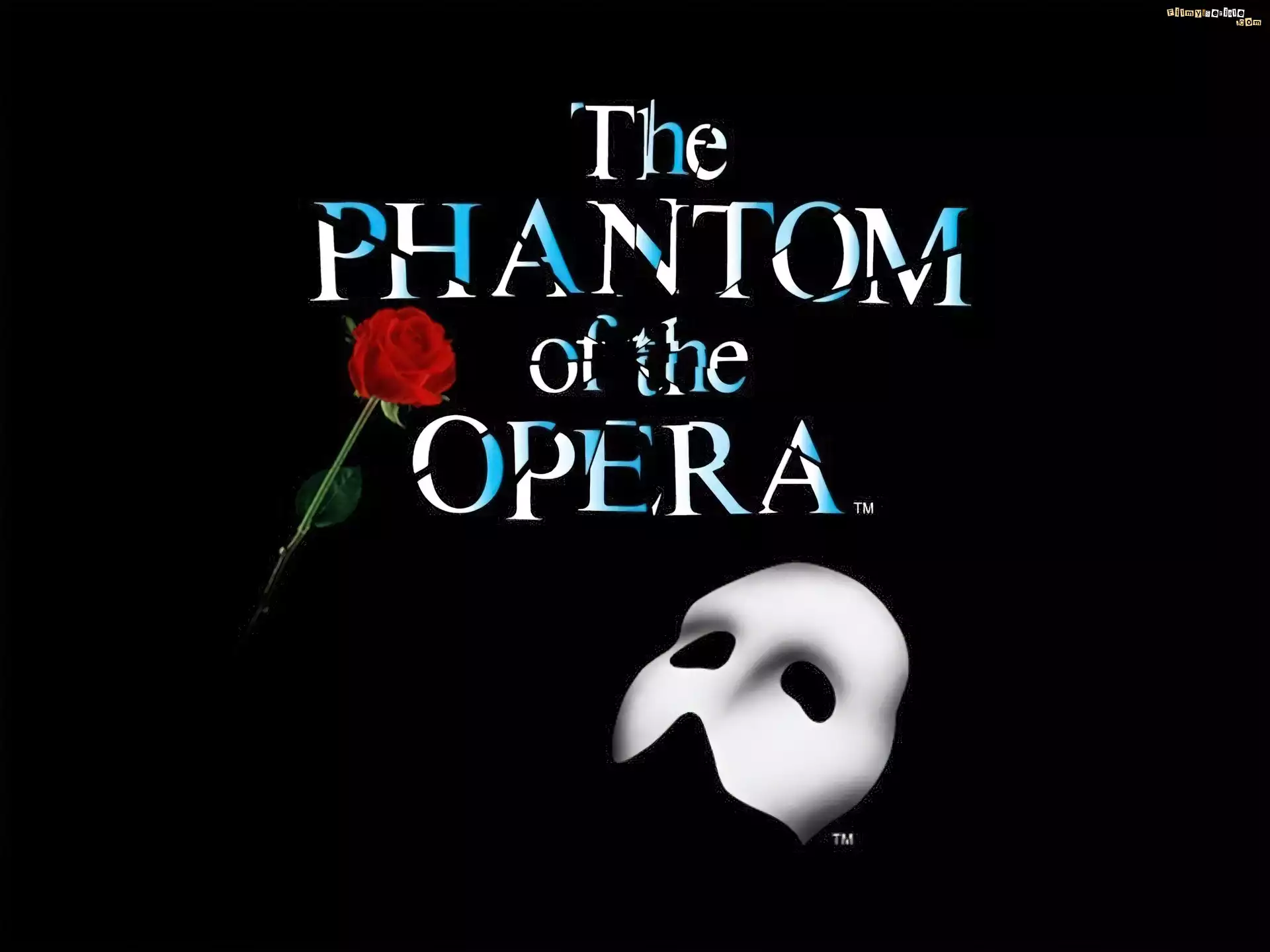 tytuł, Phantom Of The Opera, róża, maska