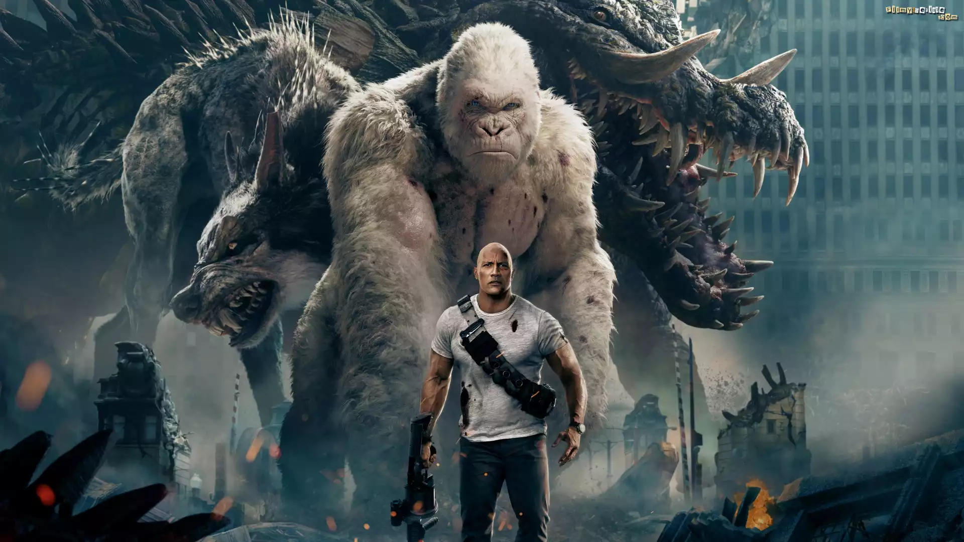Film, Rampage, Goryl, Davis Okoye, Aktor, Dwayne Johnson