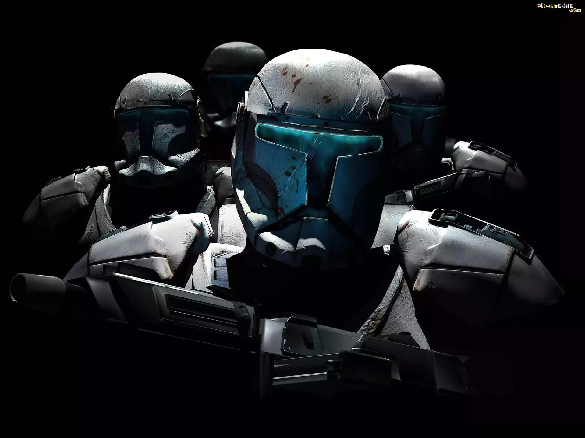 Star Wars, ciemno, broń, roboty