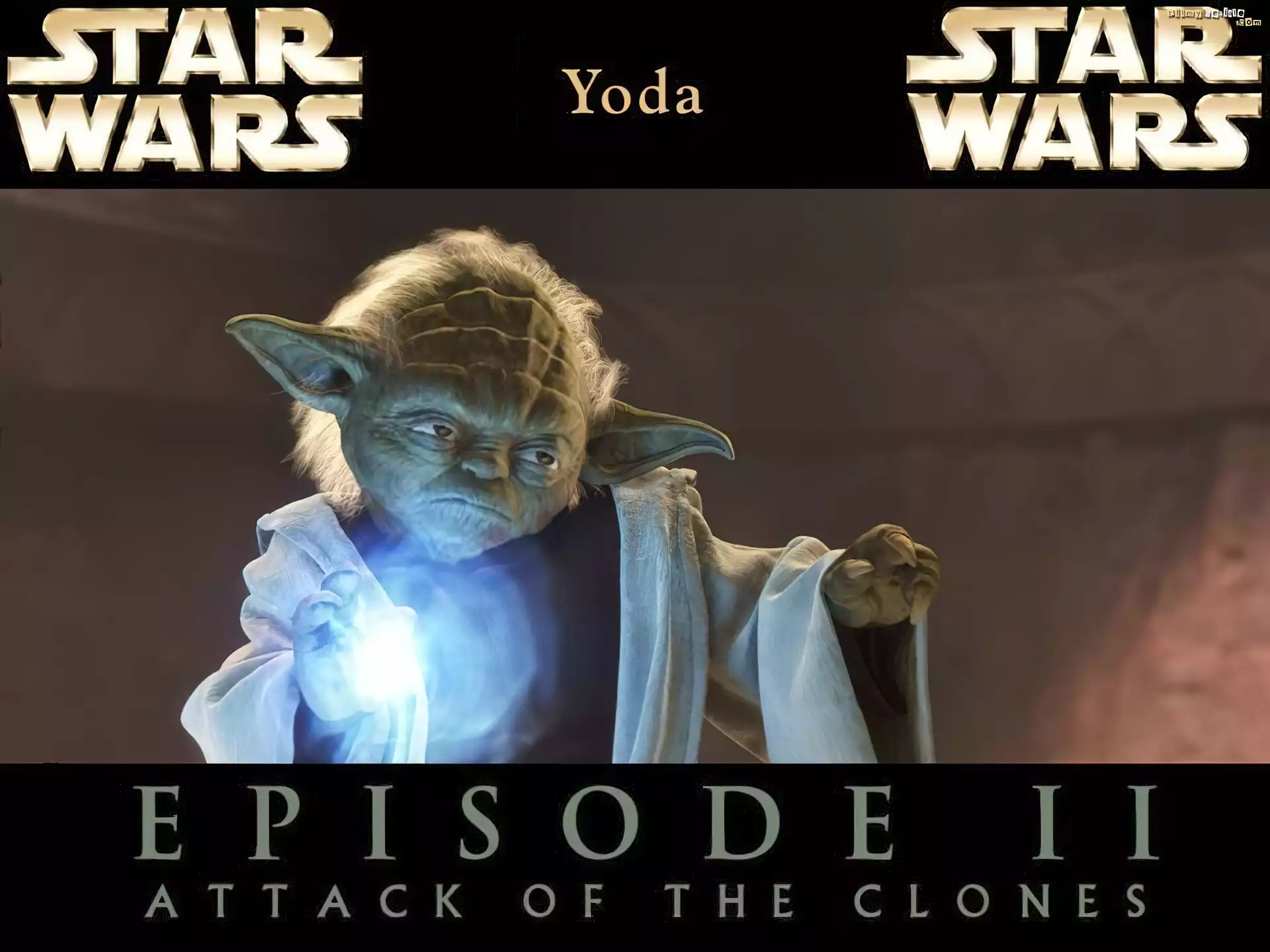Star Wars, Yoda, czary, napis