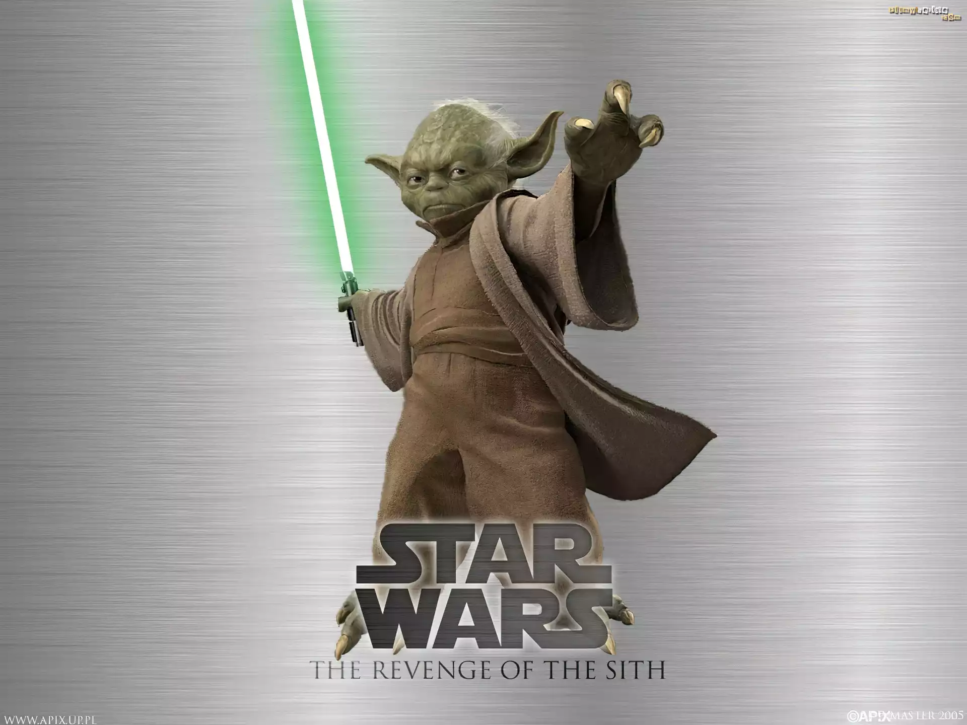 napis, Star Wars, mistrz Yoda, laser, dłoń