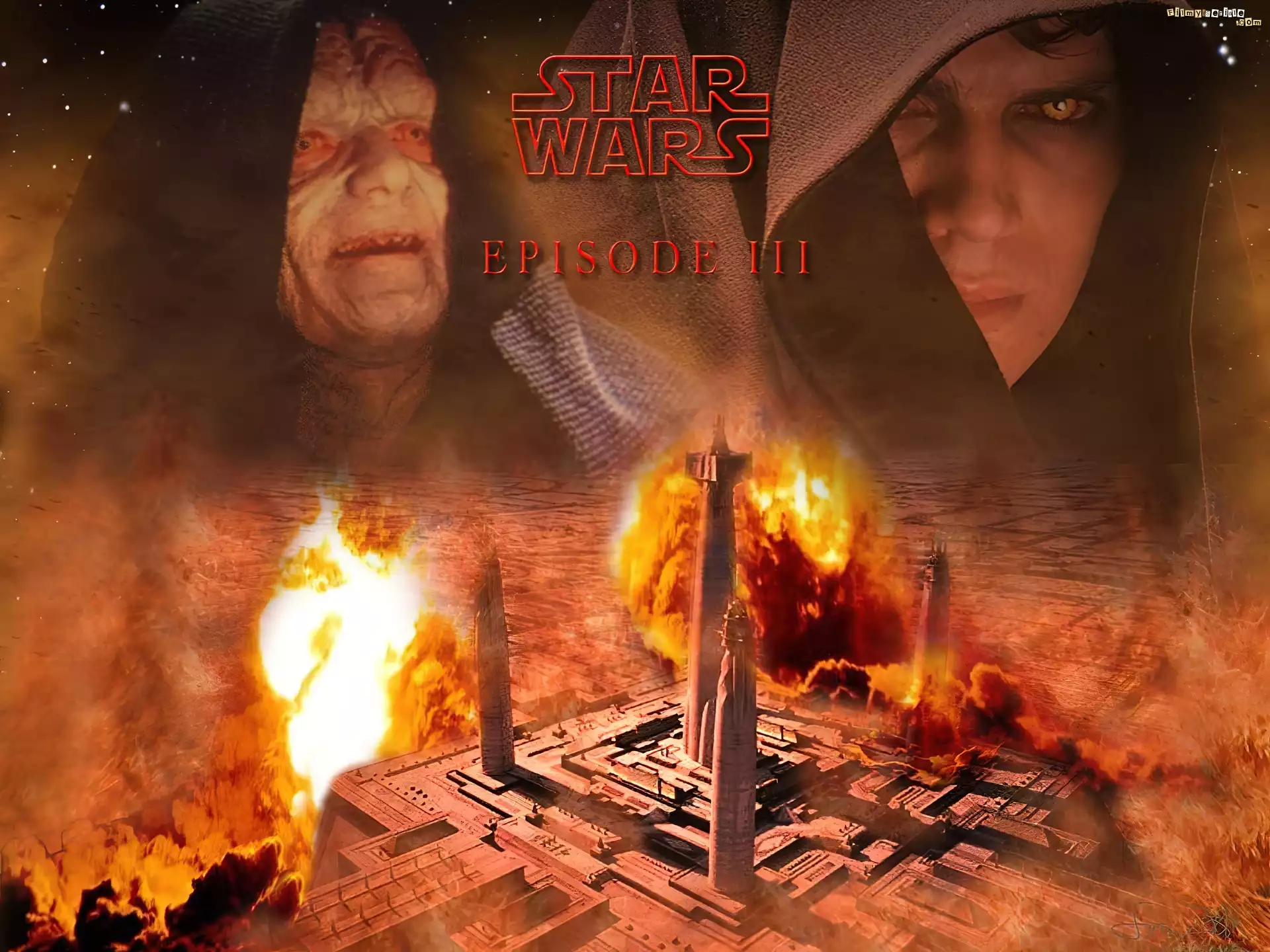Star Wars, postacie, kaptur, wybuch, ogień