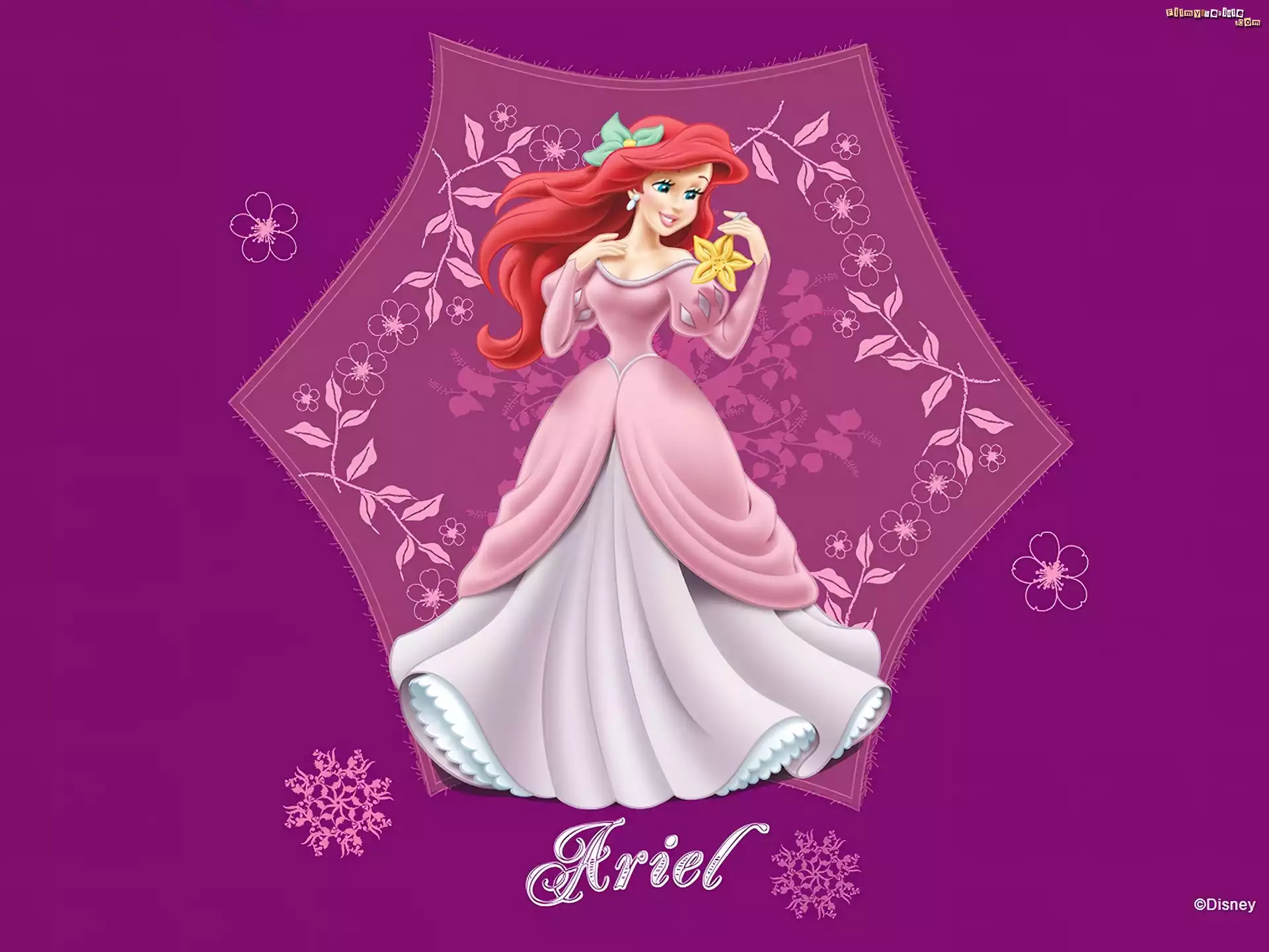 Mała Syrenka, The Little Mermaid, Ariel, Suknia, Kwiat
