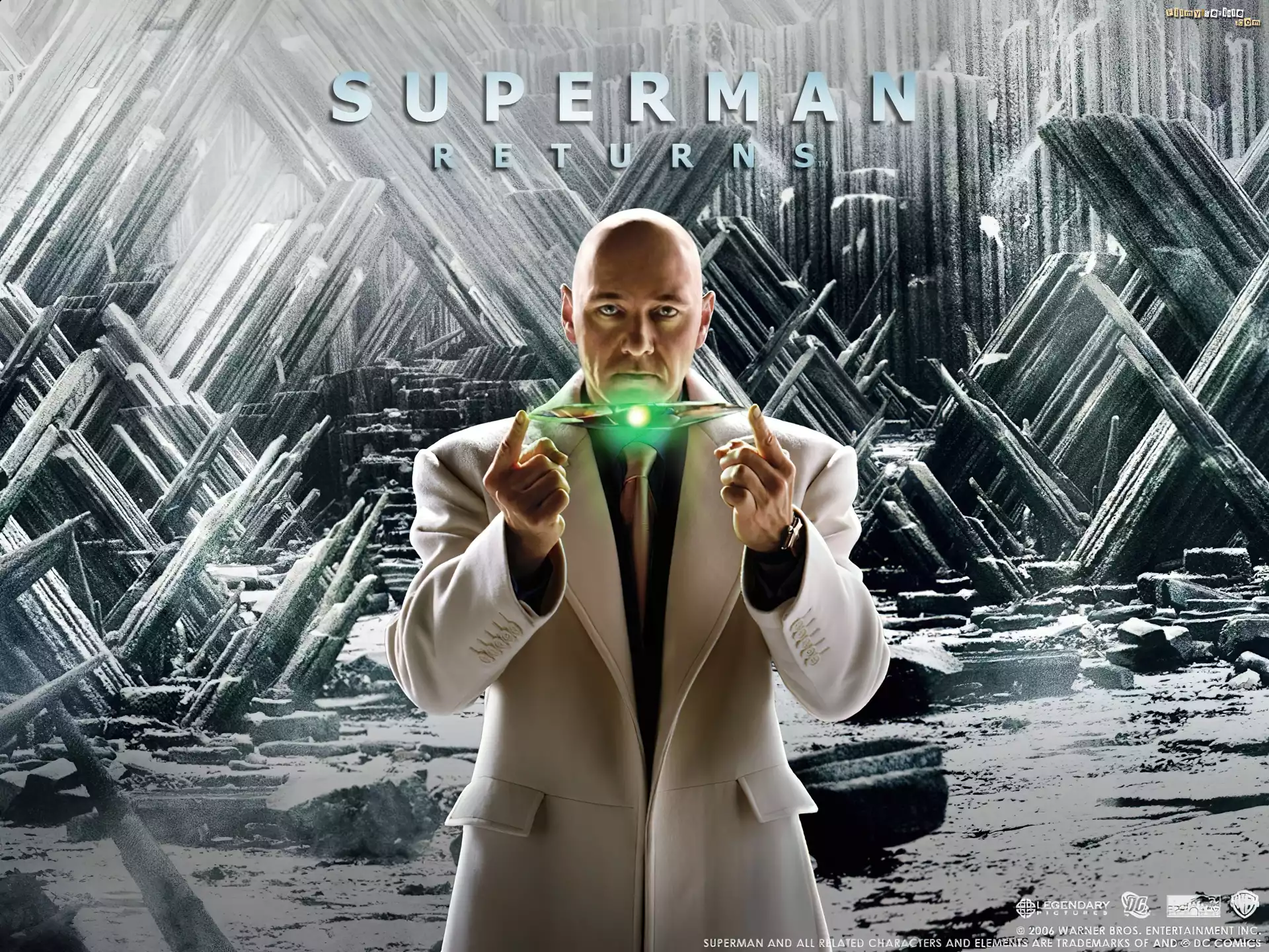 Superman Returns, Kevin Spacey, światełko, łysy