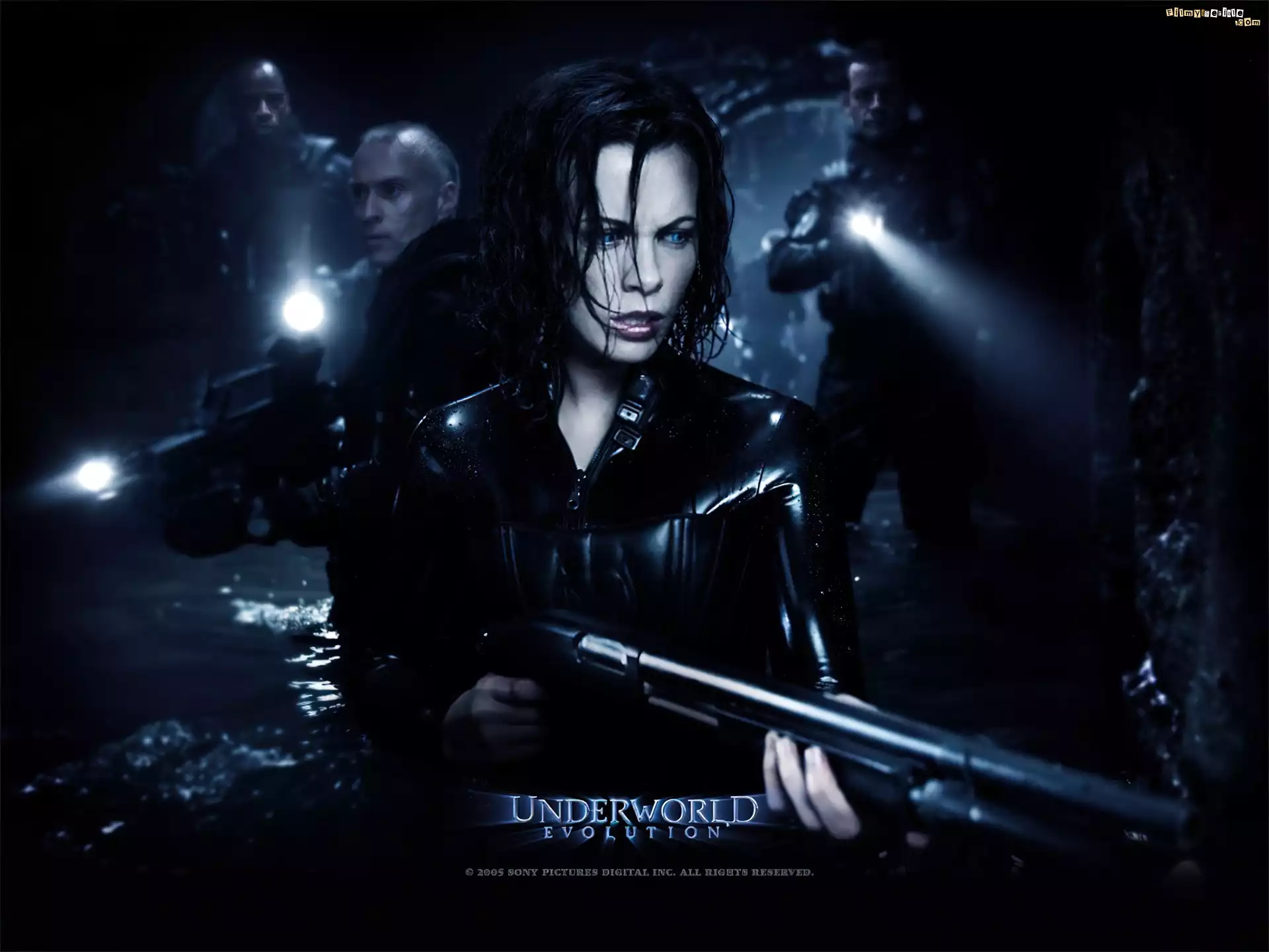 Underworld, tunel, broń, Kate Beckinsale
