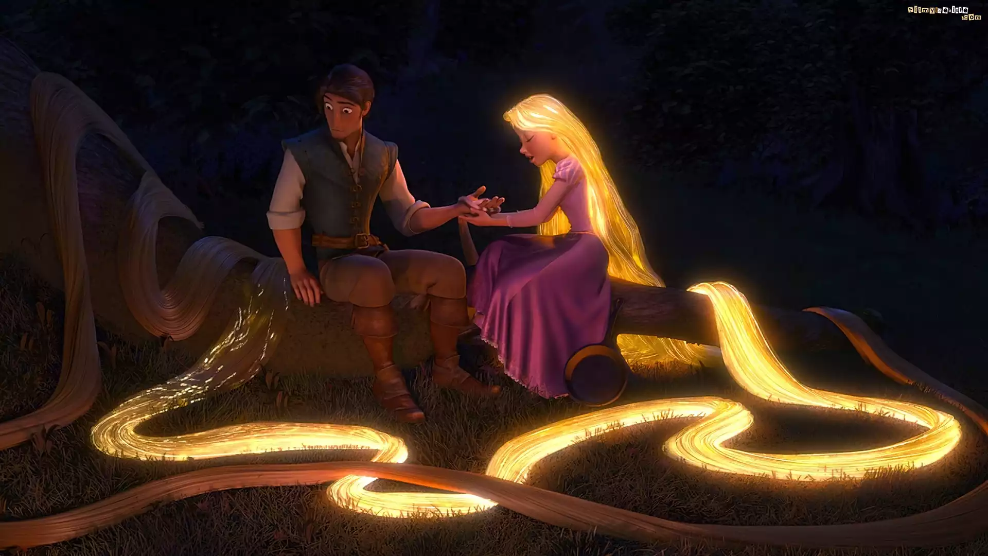 Roszpunka, Świecące, Włosy, Zaplątani, Tangled