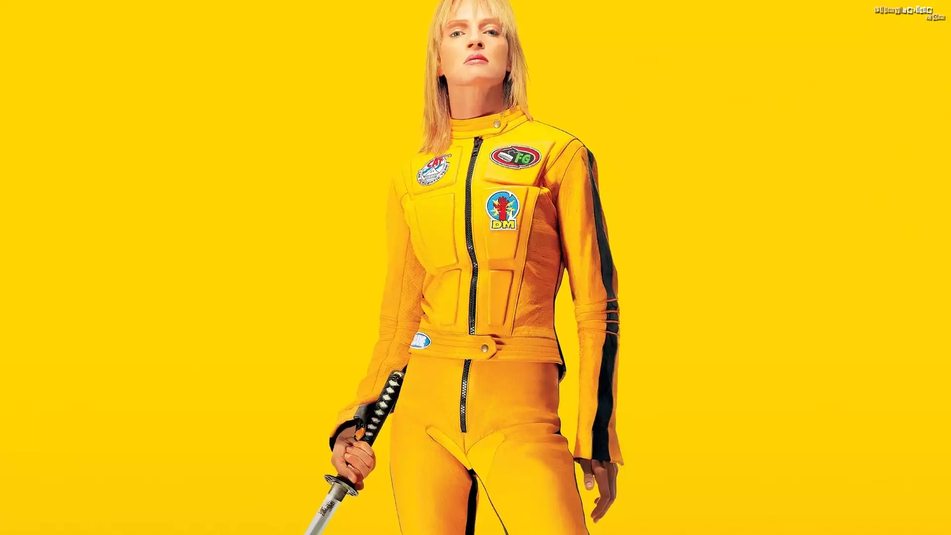 żółty, kombinezon, Uma Thurman